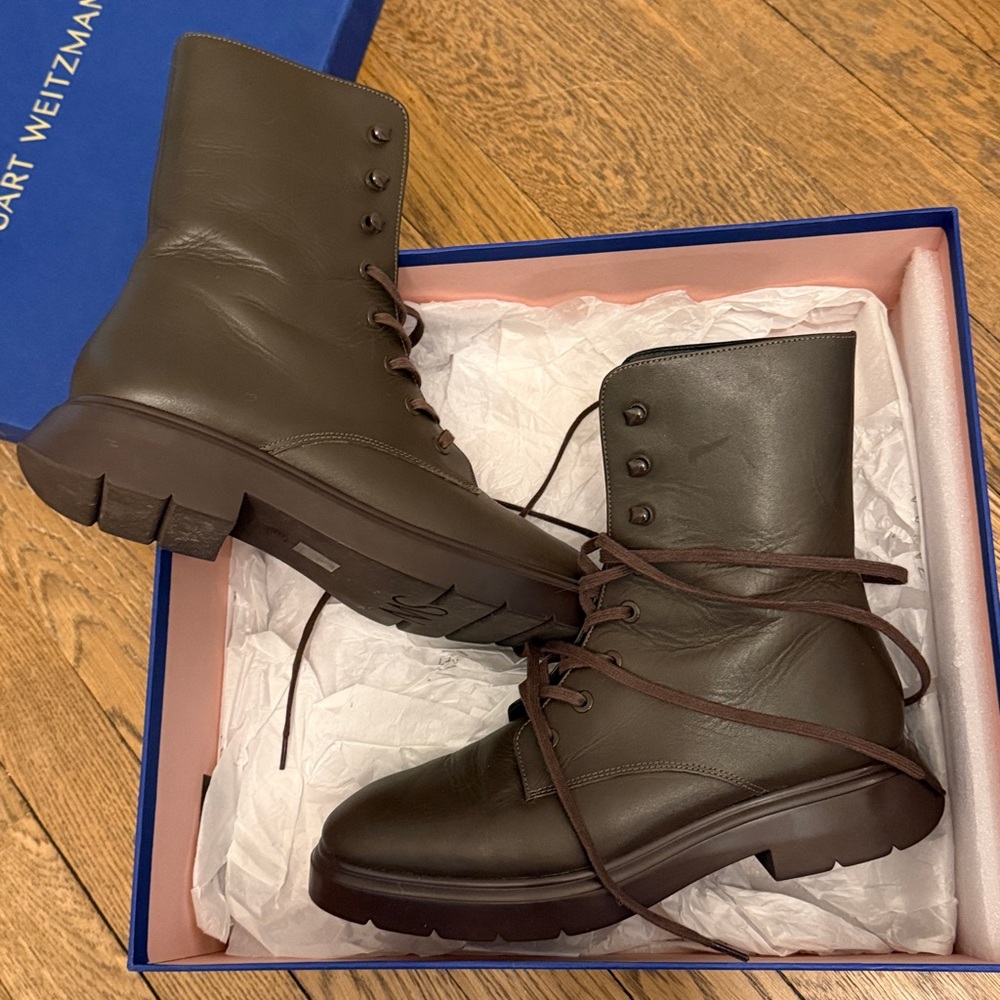 Stuart Weitzman Brown Mackenzie Lace Up Boot